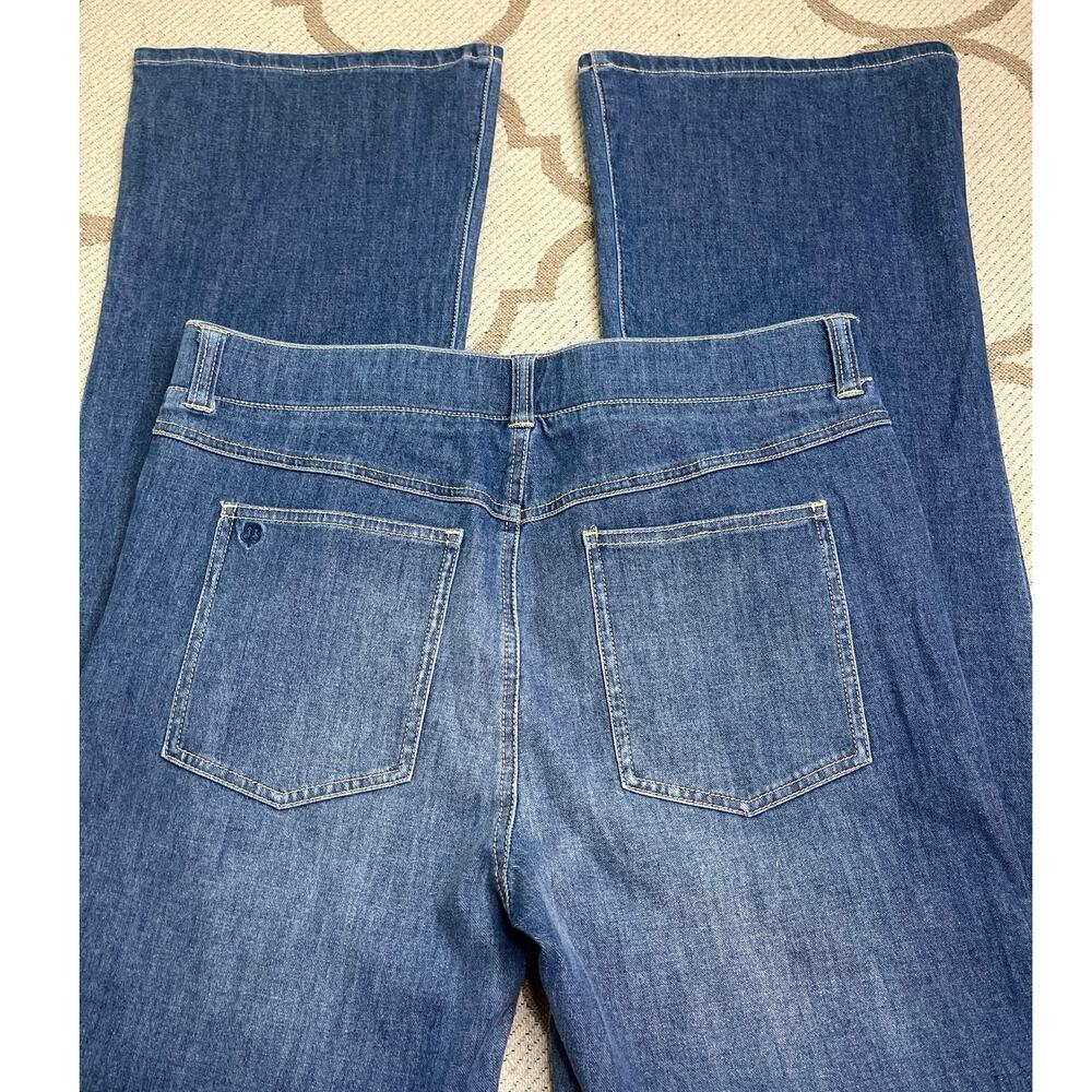Betabrand 4-Pocket Bootcut Yoga Denim Jeans Pull-On Stretch Blue, Size Large - Picture 3 of 13